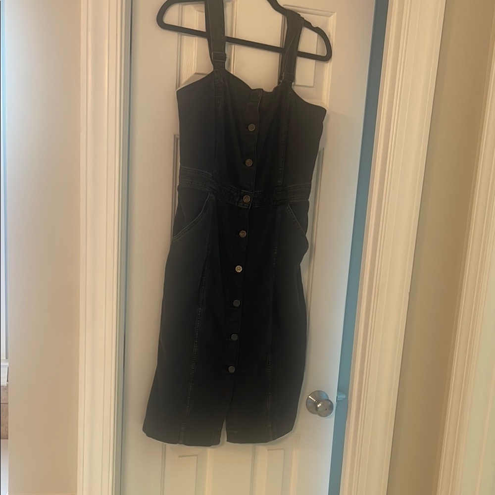 Levi's Black Buttoned denim Square Neck Sundress
